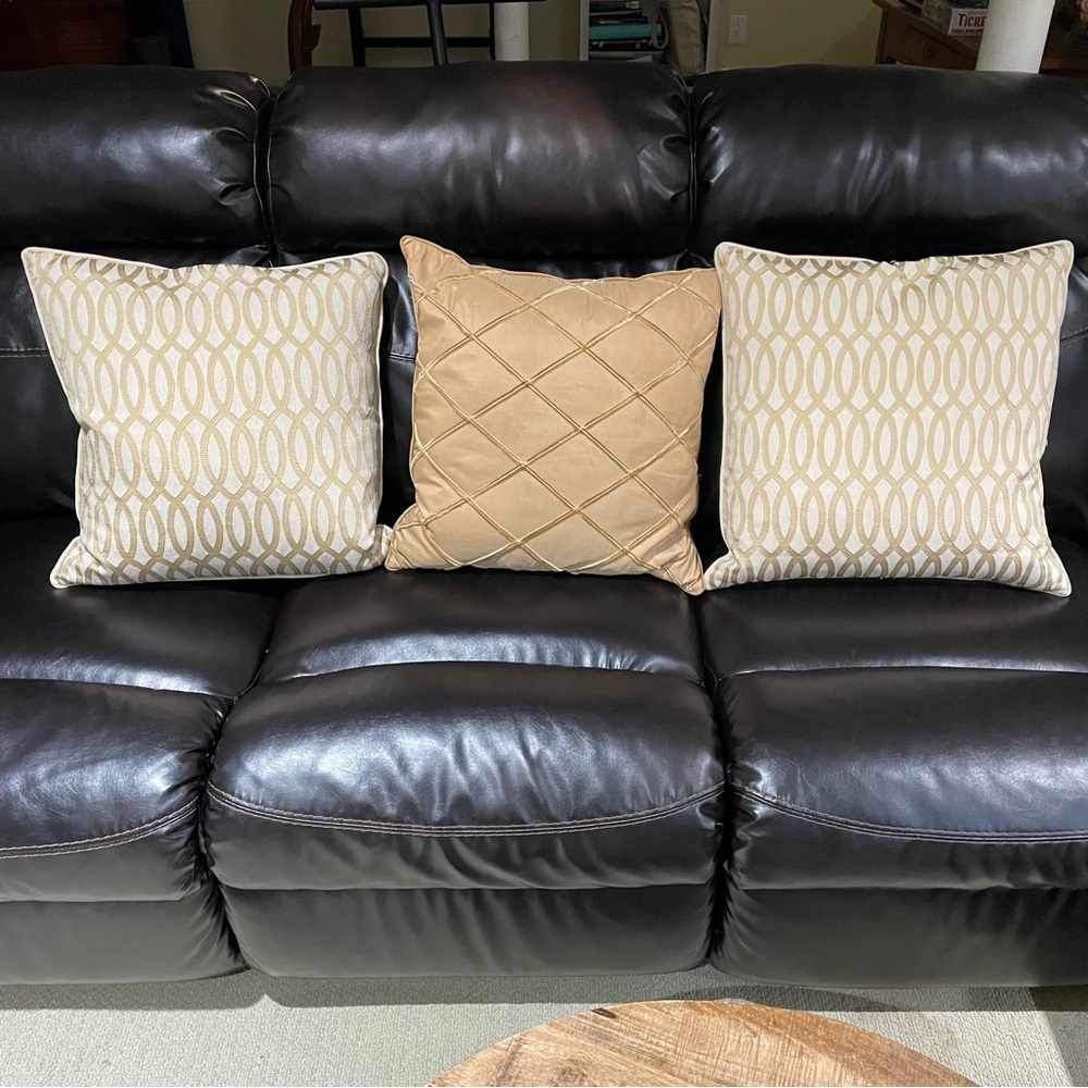 Elegant Tan and Cream Throw Pillow Set